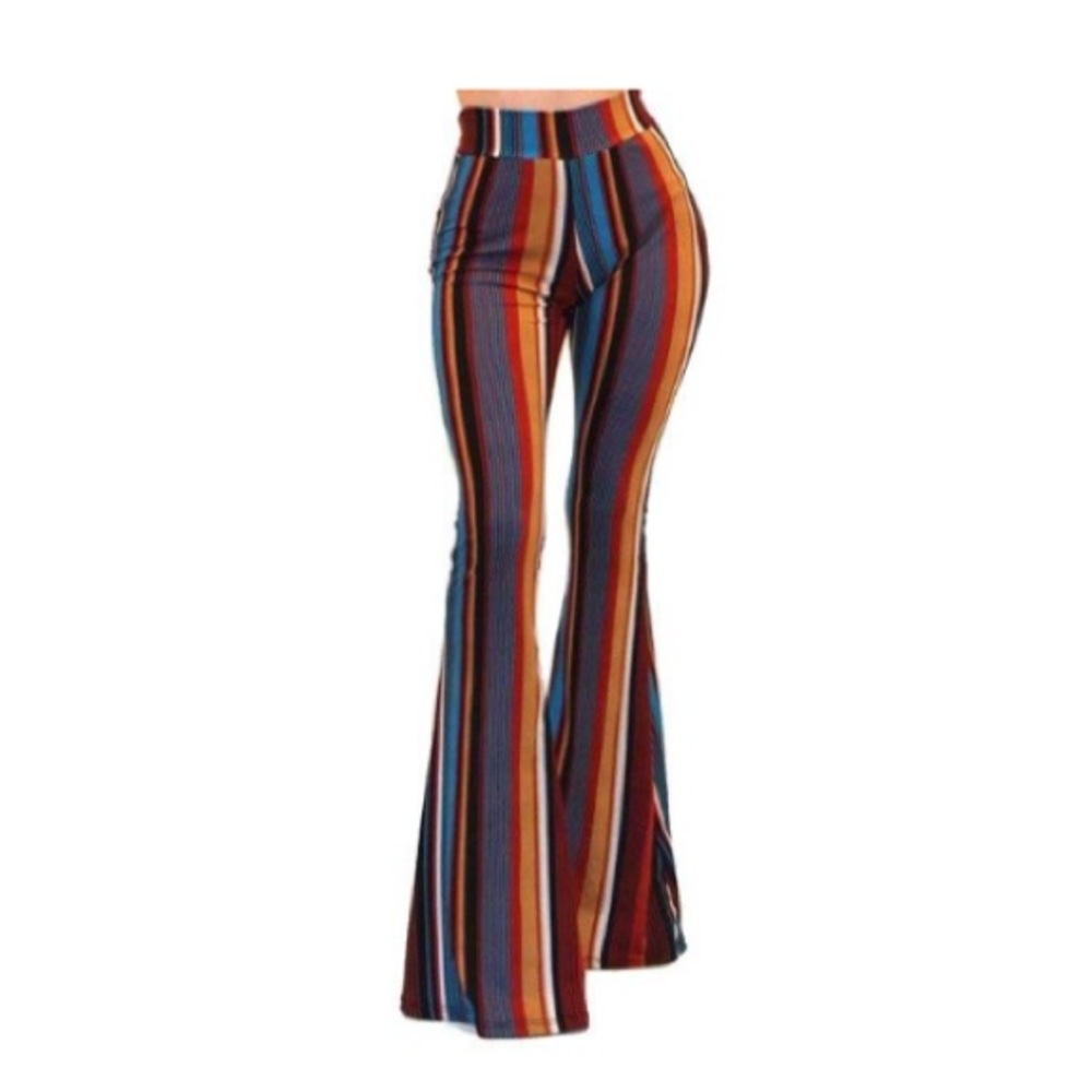 HIGHWAIST STRIPE HIP HUGGER PALAZZO PANTS